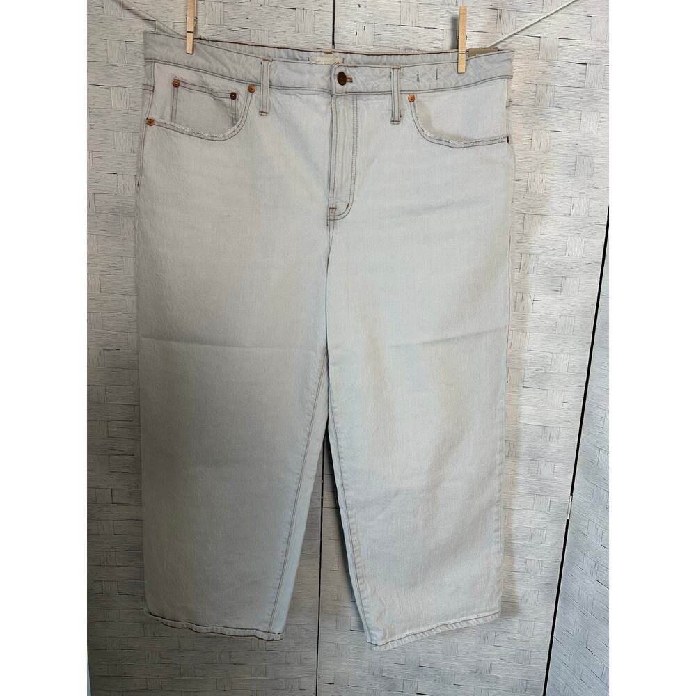Madewell women's jeans perfect vintage wide leg light wash distress plus size